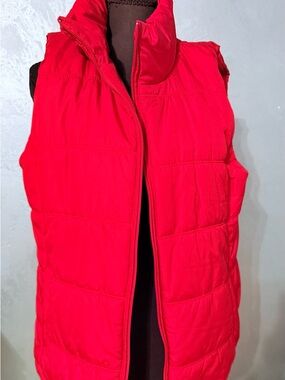 New York & Company Red Quilted Puffer Vest